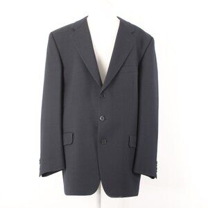 Joseph Abboud Sz 42L Navy Blue Textured 100% Wool 3 Button Lined Classic Blazer